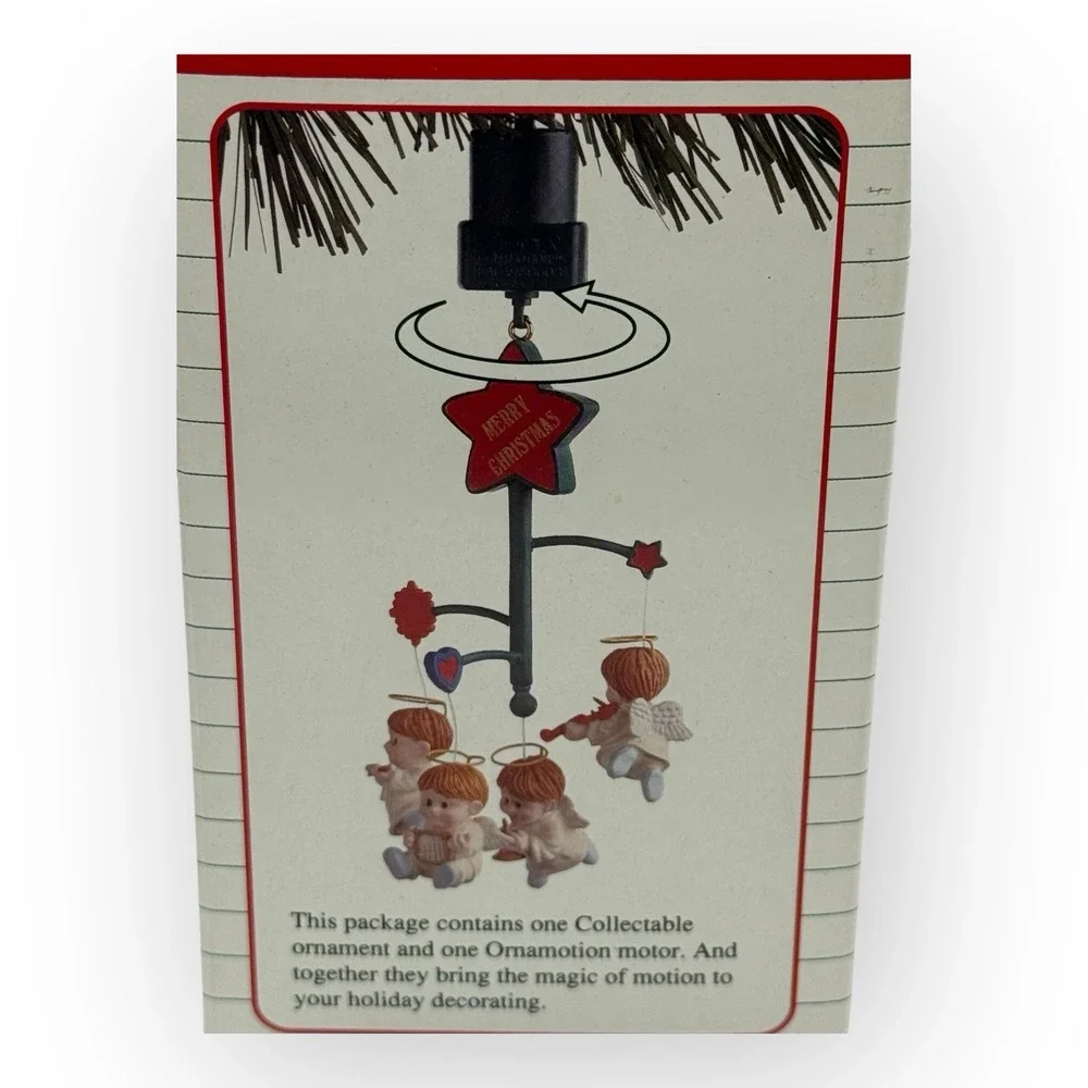 Vintage 1989 NOMA Ornamotion Angels Playing Instruments Animated Xmas Ornament‎